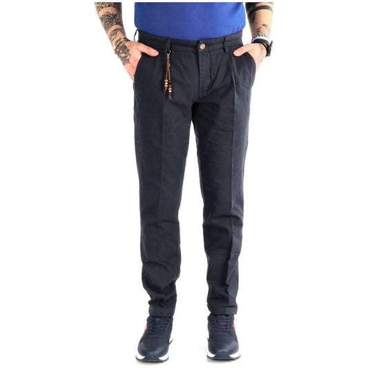 Yes Zee Elegant Cotton Pants in Refined Blue Hue Yes Zee