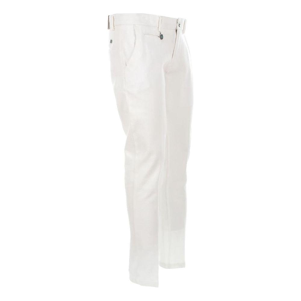 Yes Zee Honeycomb Cotton Chino Trousers - Pristine White Yes Zee