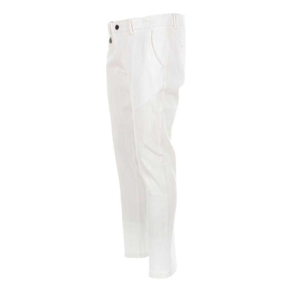 Yes Zee Honeycomb Cotton Chino Trousers - Pristine White Yes Zee