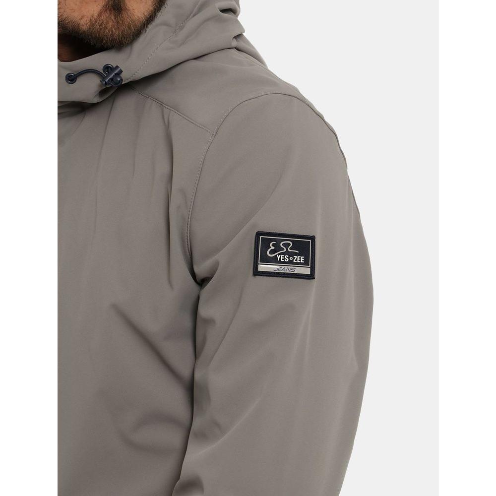 Yes Zee Sleek Gray Nylon Windbreaker Yes Zee