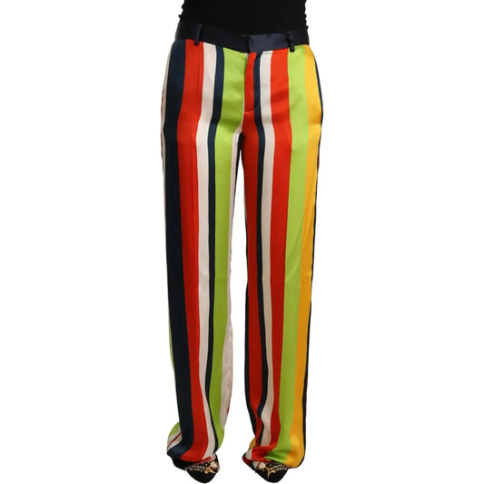 Dsquared² Multicolor Striped Mid Waist Straight Pants Dsquared²