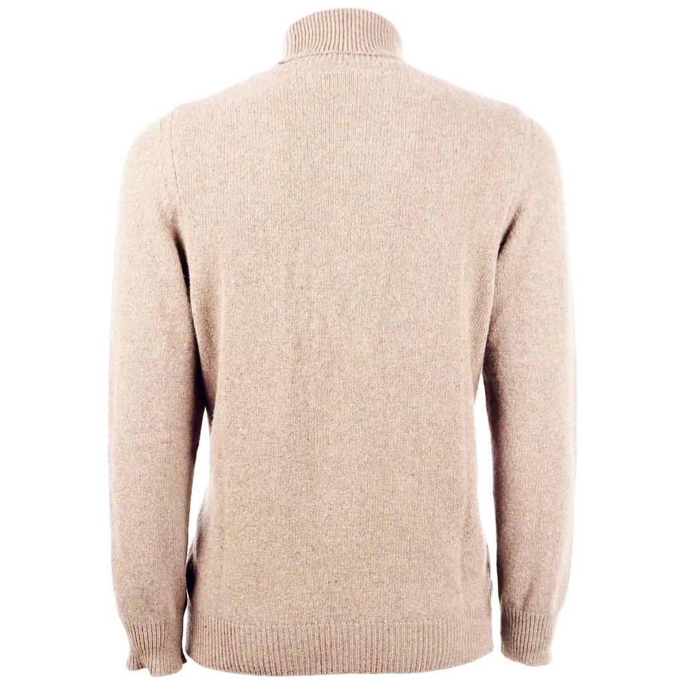 Emilio Romanelli Elegant Beige Cashmere Turtleneck Sweater Emilio Romanelli