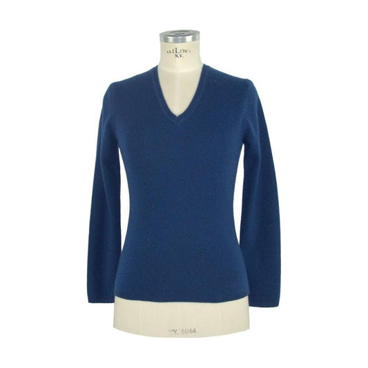 Emilio Romanelli Blue Cashmere Women Sweater Emilio Romanelli