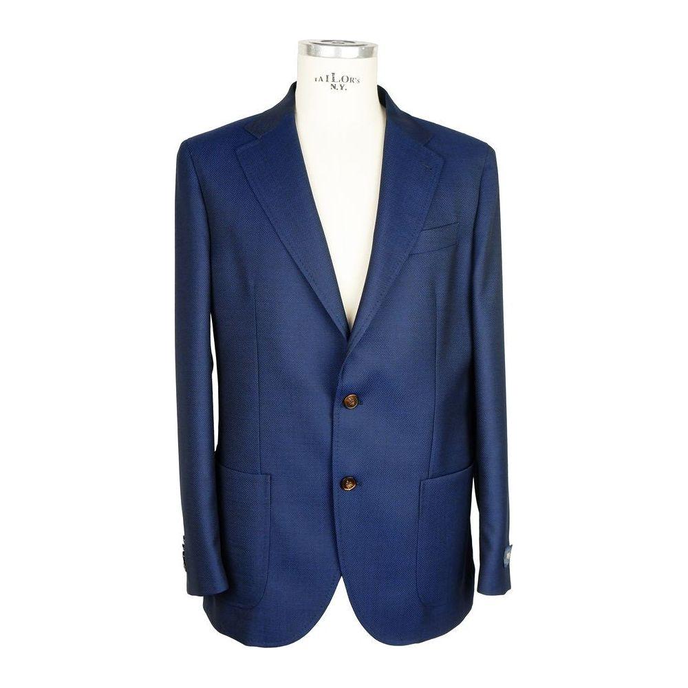 Emilio Romanelli Blue Wool Men's Blazer Emilio Romanelli