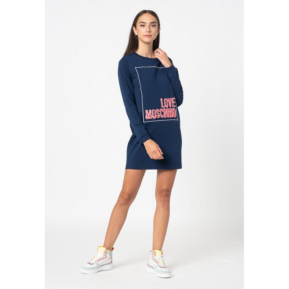 Love Moschino Blue Cotton Women Dress Love Moschino