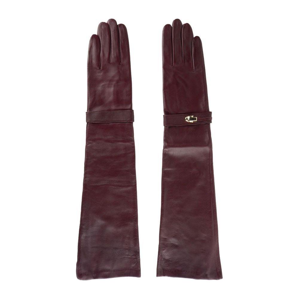 Cavalli Class Red Lambskin Women Glove Cavalli Class Dark Slate Gray