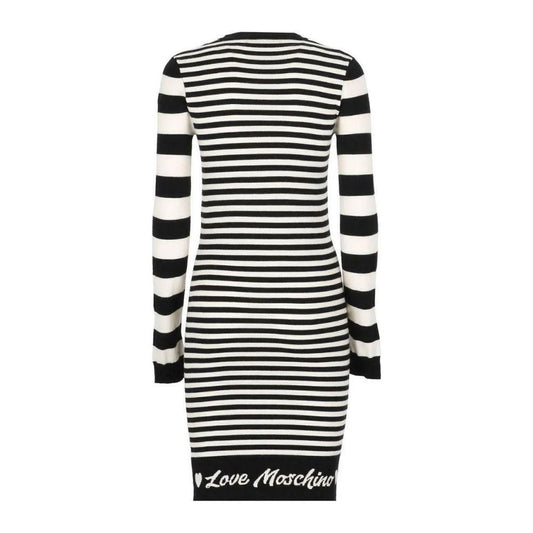 Love Moschino Elegant Striped Knit Dress with Long Sleeves Love Moschino