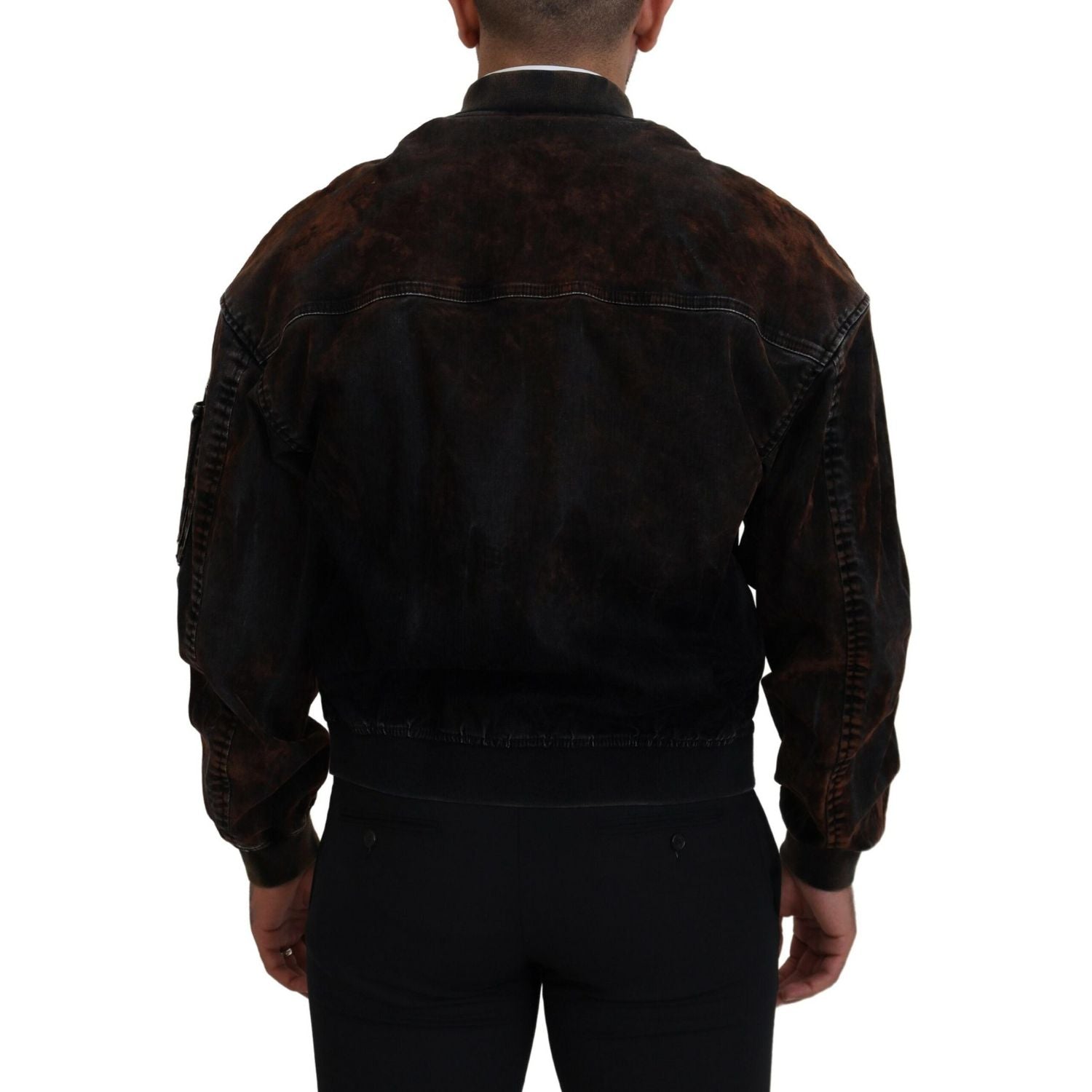 Dsquared² Brown Cotton Bomber Zipper Pocket Sleeves Jacket