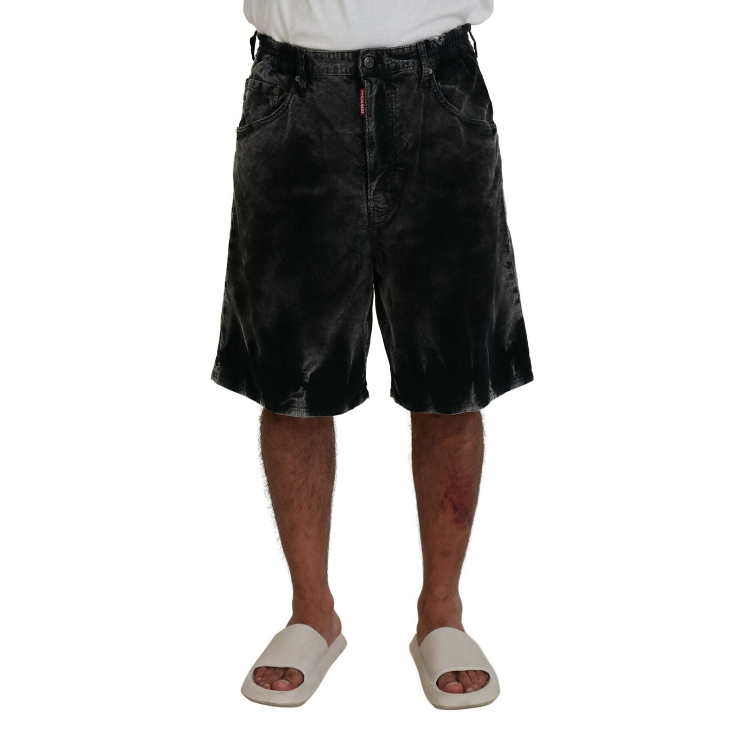 Dsquared² Gray Cotton Corduroy Bermuda Shorts
