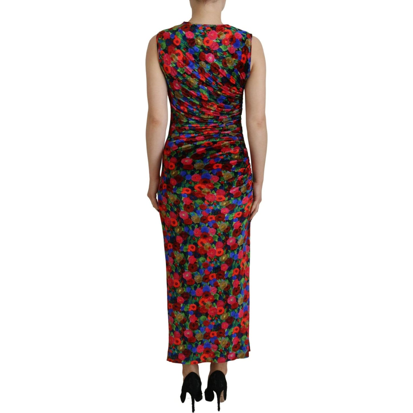 Dsquared² Multicolor Floral Bodycon Ruched Maxi Dress Dsquared²