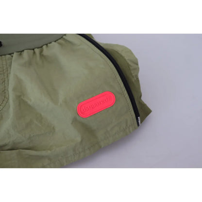 Dsquared² Green Cotton Mid Waist Drawstring Tapered Shorts
