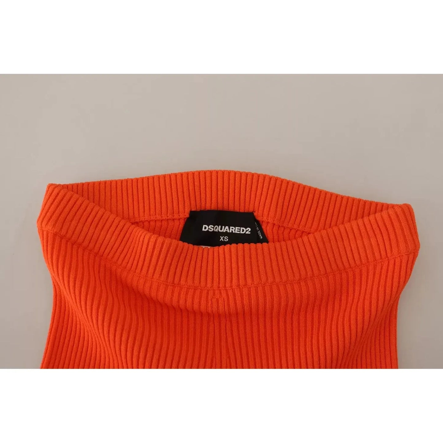 Dsquared² Orange Viscose Mid Waist Slim Fit Bermuda Shorts Dsquared²