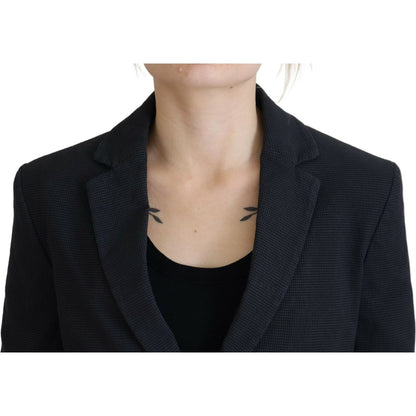 Dsquared² Black Cotton Cropped Button Blazer Jacket Dsquared²