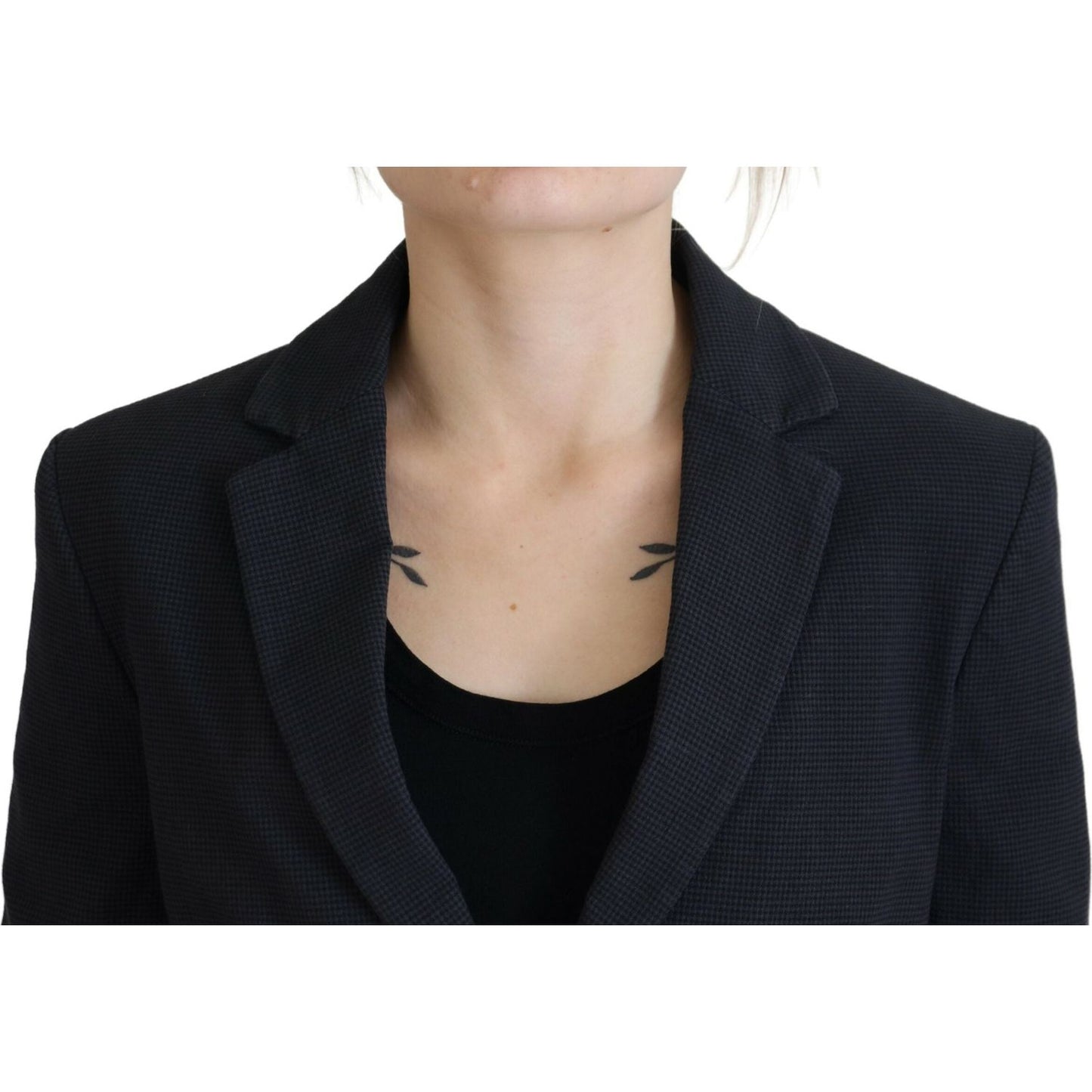 Dsquared² Black Cotton Cropped Button Blazer Jacket Dsquared²