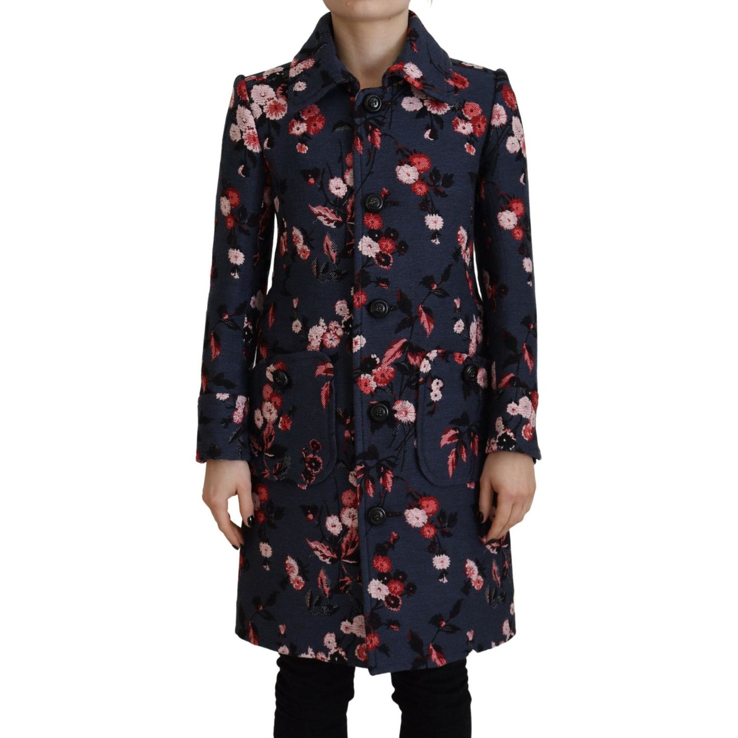 Dsquared² Multicolor Printed Women Long Coat Blazer Jacket Dsquared²