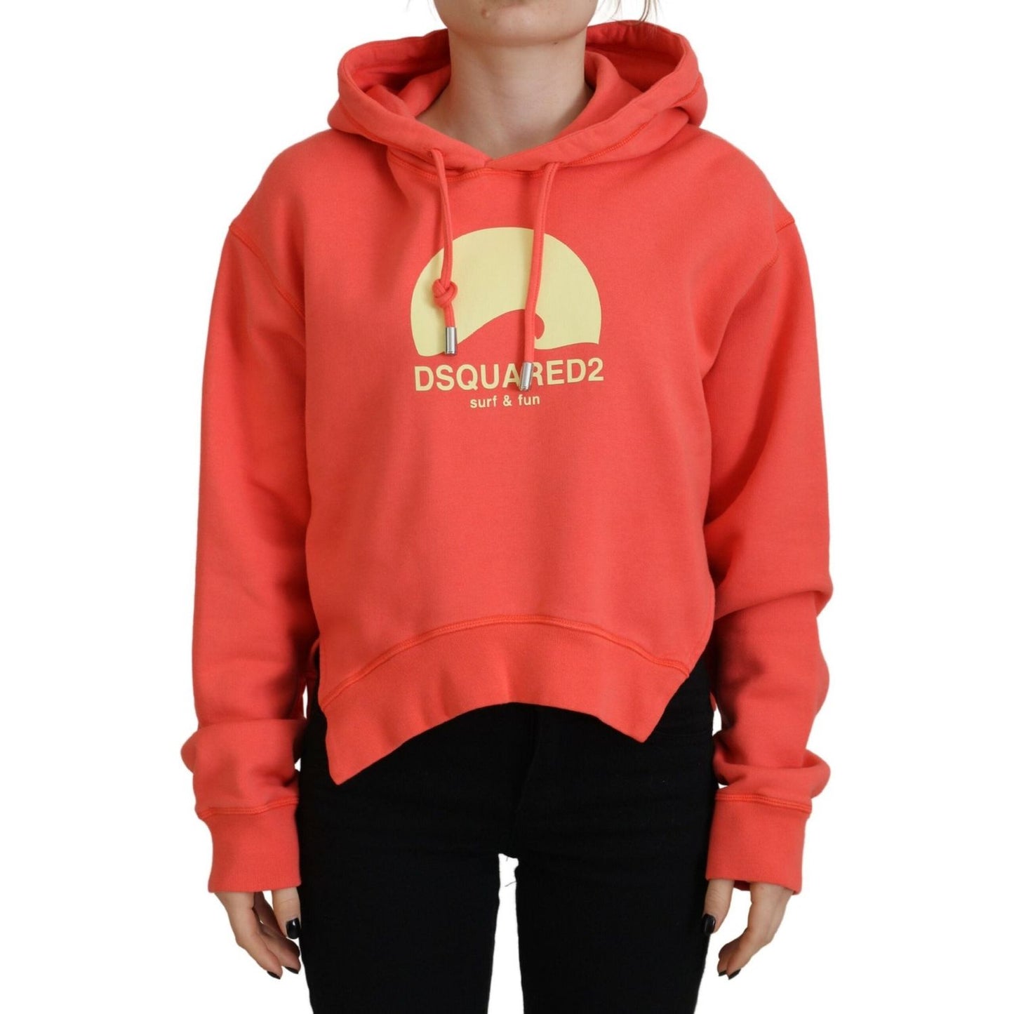 Dsquared² Pink Logo Print Cotton Hoodie Sweatshirt Sweater