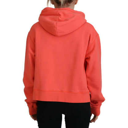 Dsquared² Pink Logo Print Cotton Hoodie Sweatshirt Sweater