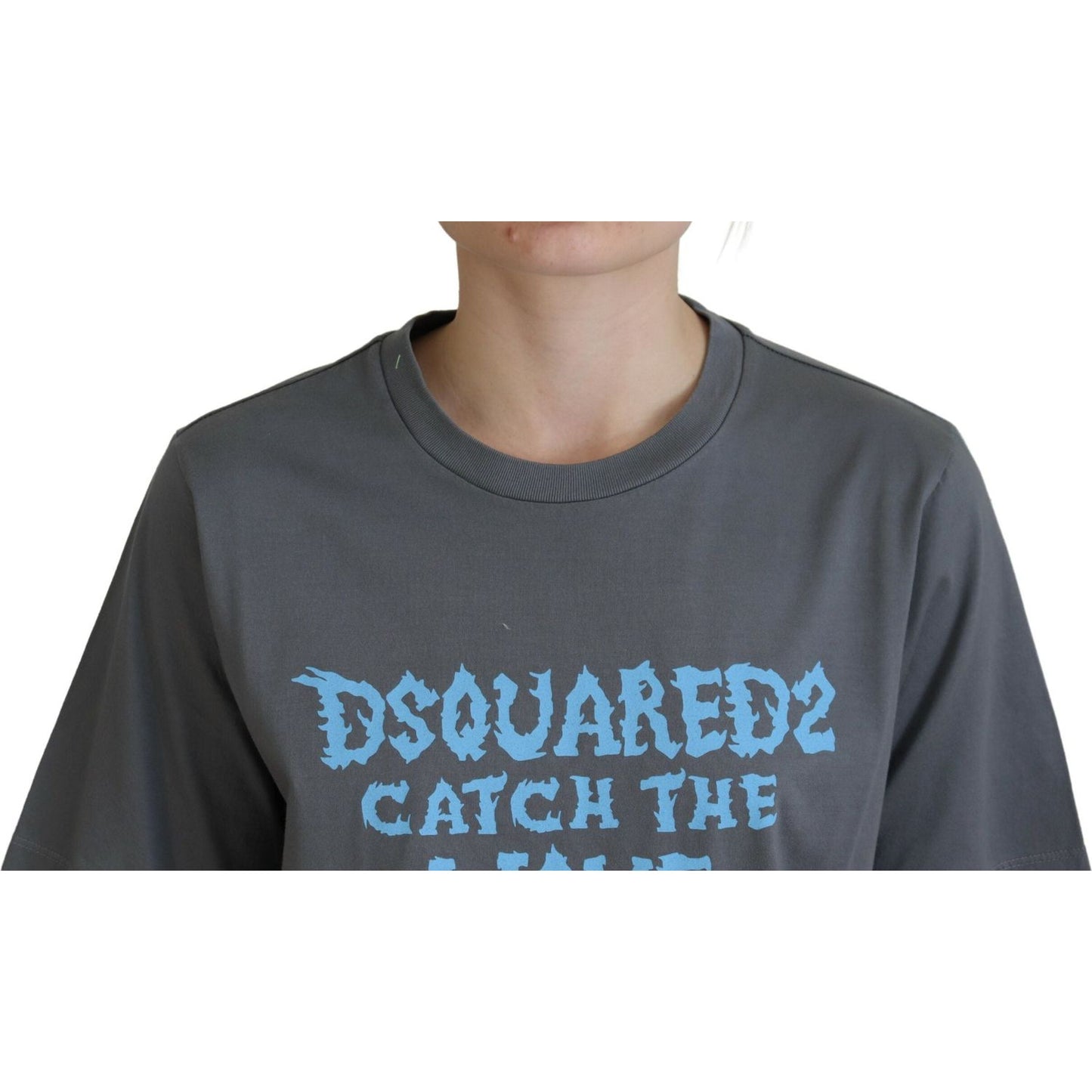 Dsquared² Gray Logo Cotton Crewneck Short Sleeve Tee T-shirt Dsquared²