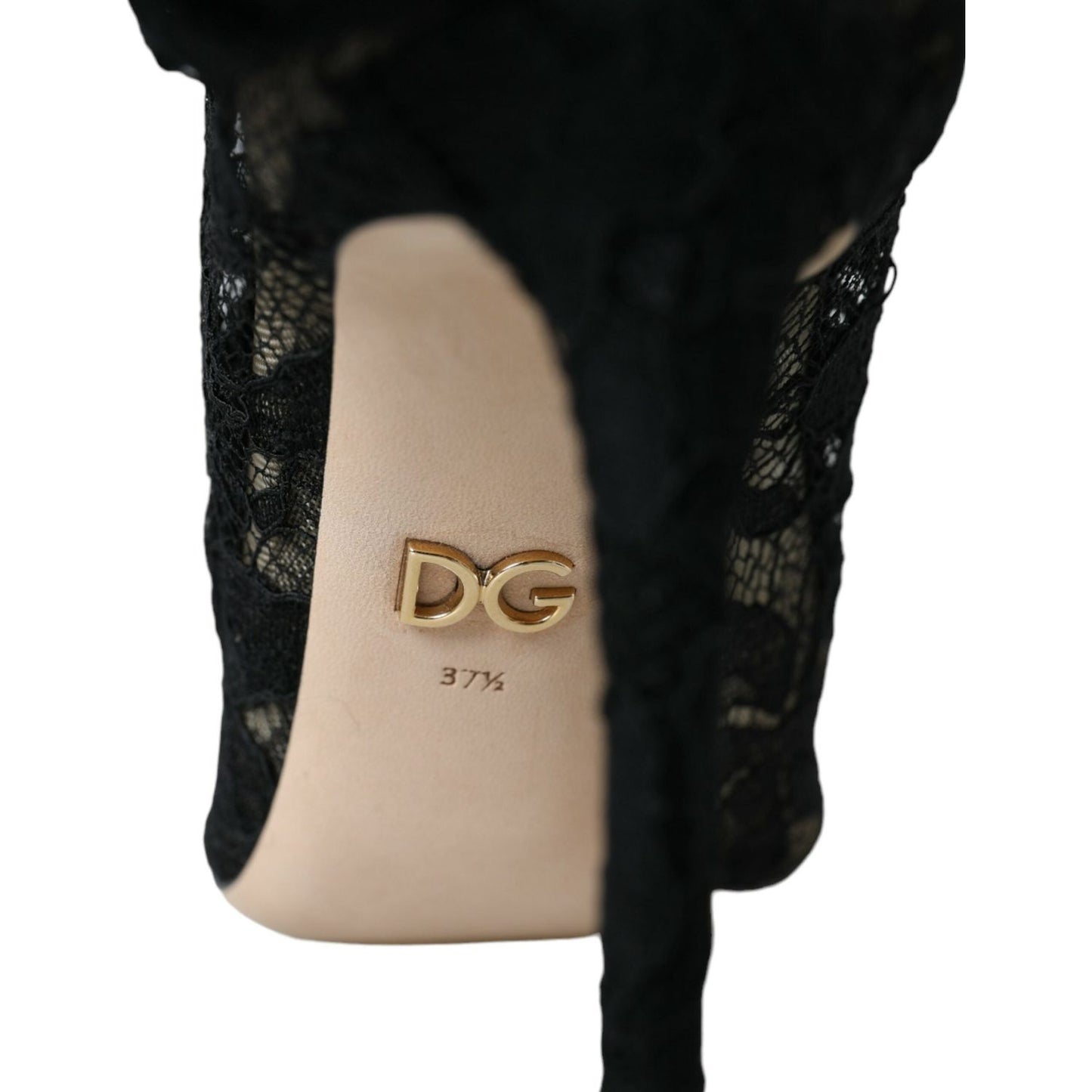 Dolce & Gabbana Black Stretch Taormina Lace Boots Shoes Dolce & Gabbana