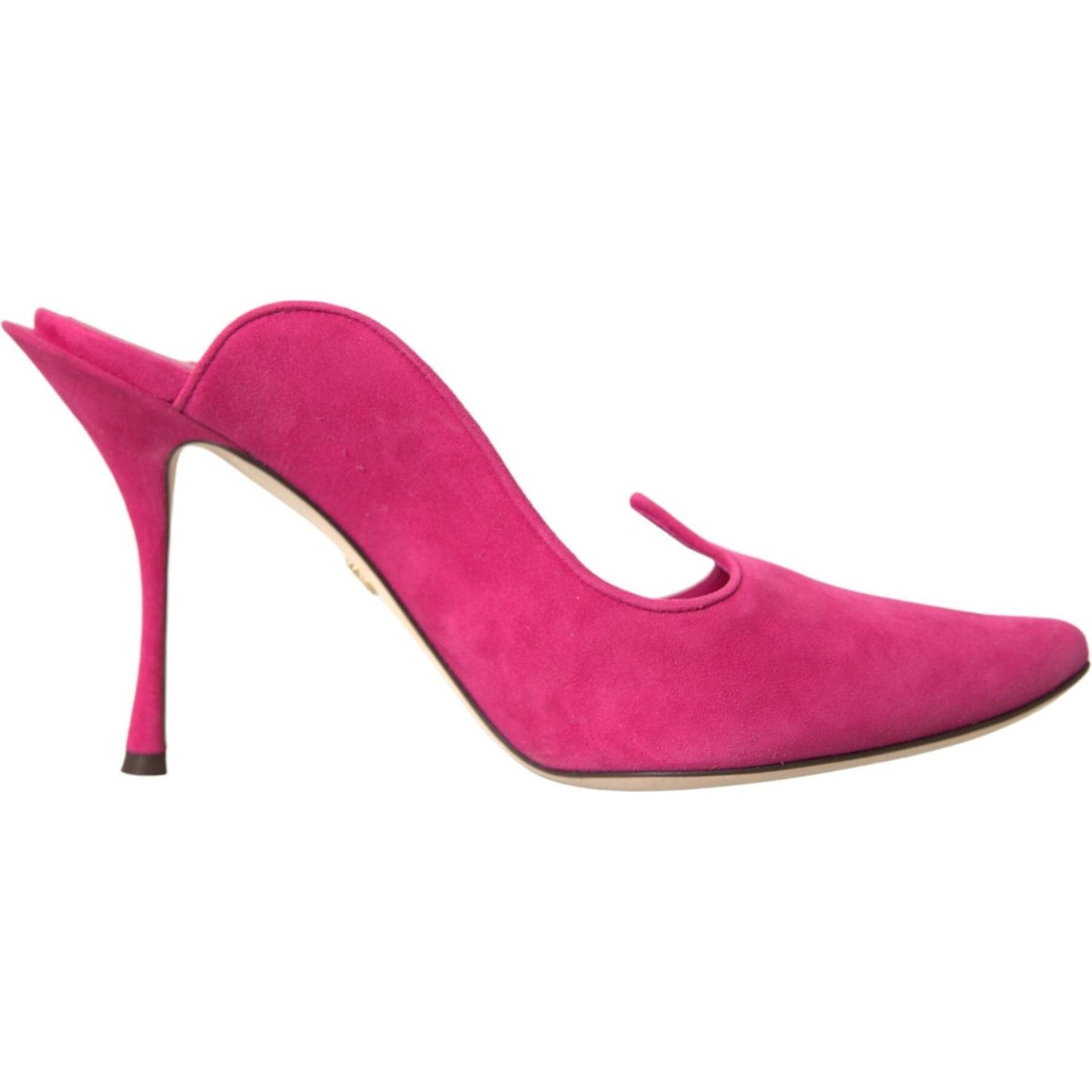 Dolce & Gabbana Fuchsia Suede Leather Mules Sandals Shoes Dolce & Gabbana