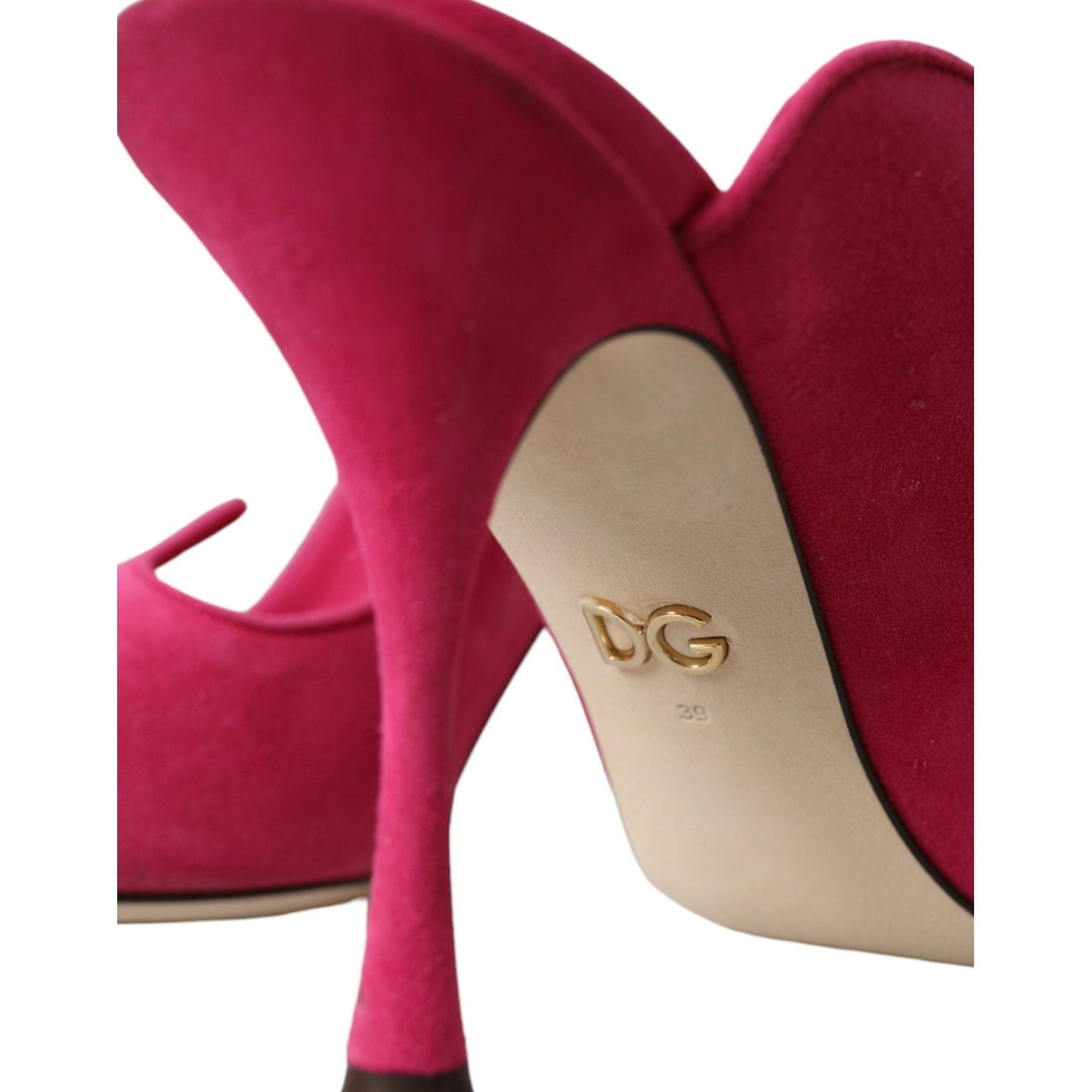 Dolce & Gabbana Fuchsia Suede Leather Mules Sandals Shoes Dolce & Gabbana