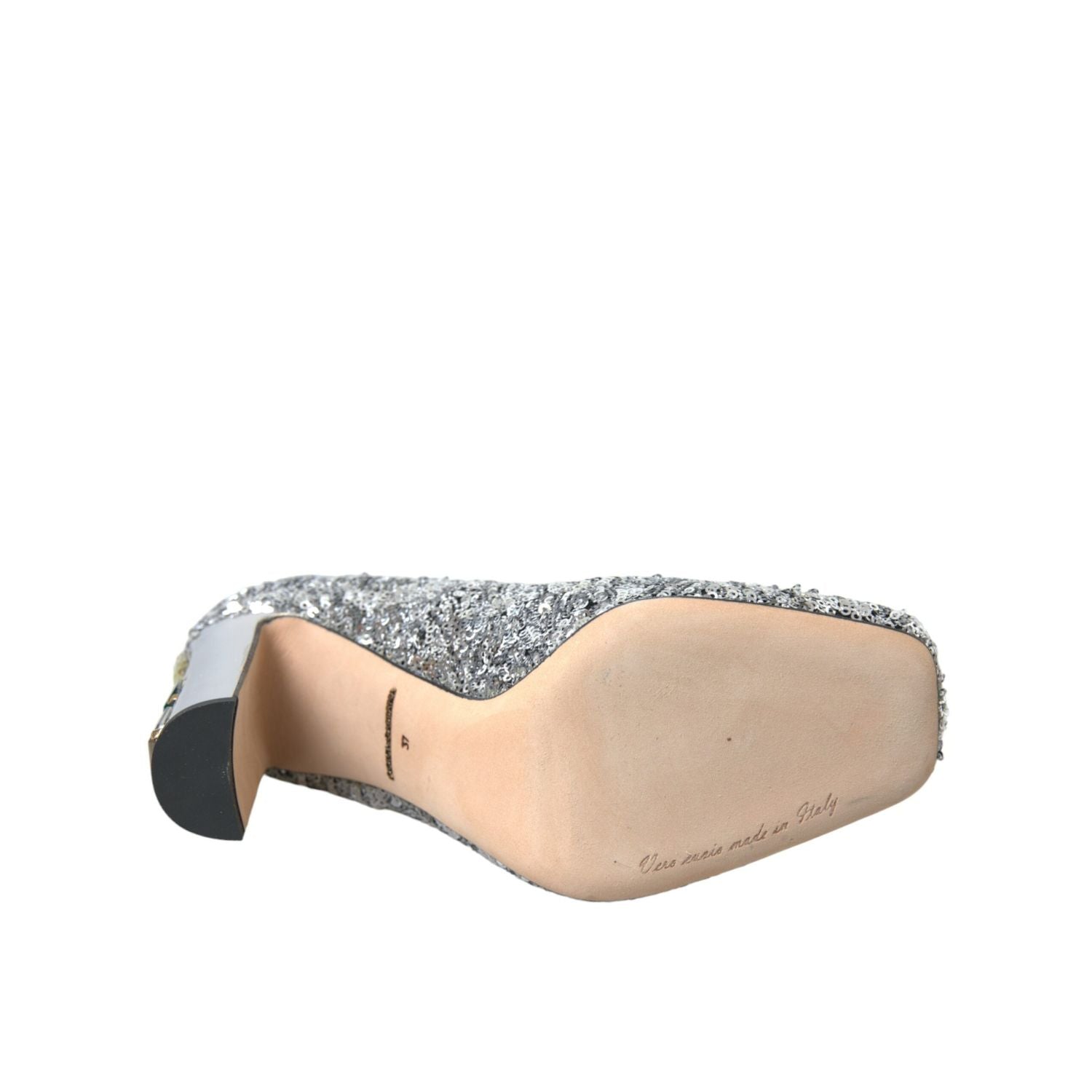 Dolce & Gabbana Silver Sequin Embellished Heels Pumps Shoes