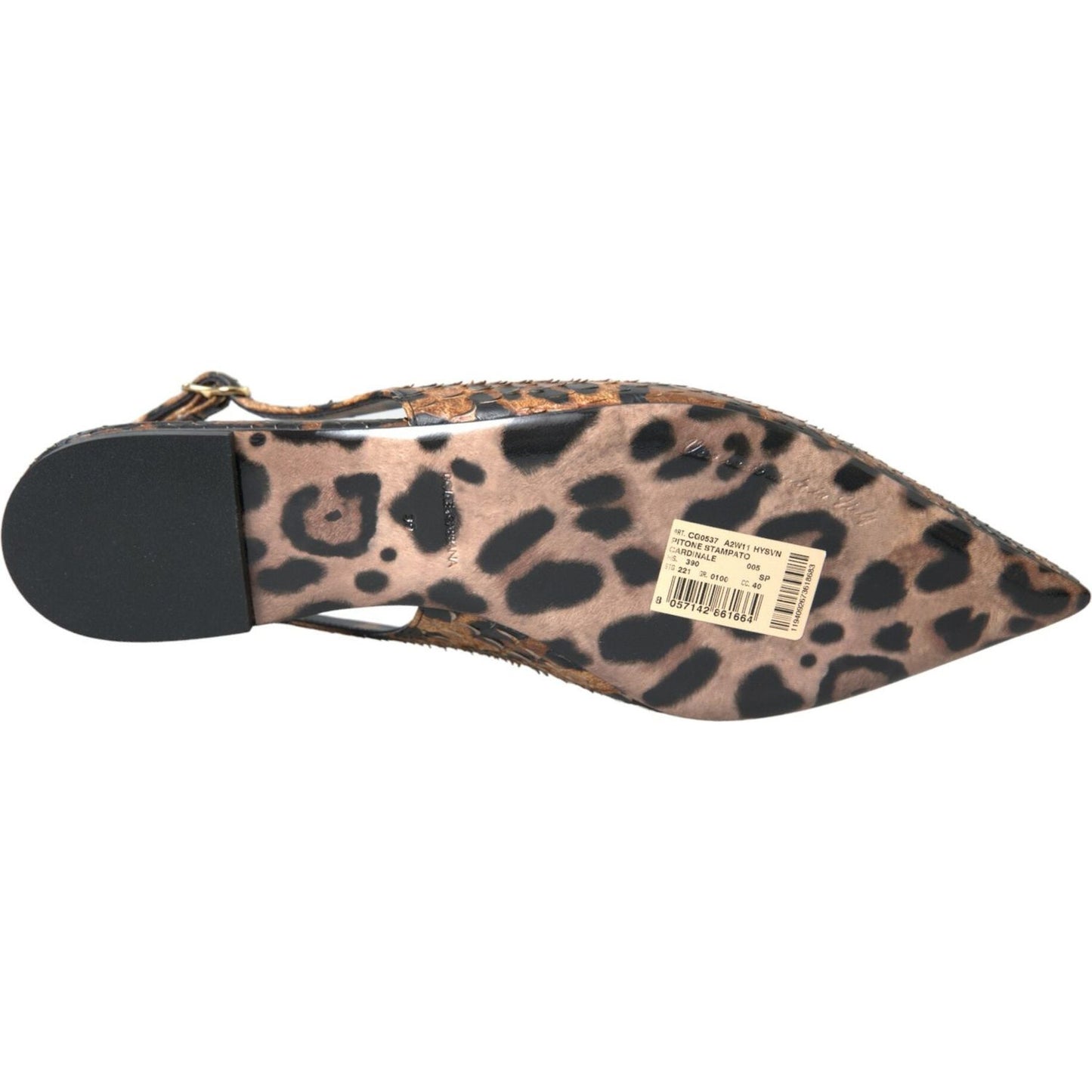 Dolce & Gabbana Brown Leopard Exotic Skin Slingback Shoes Dolce & Gabbana