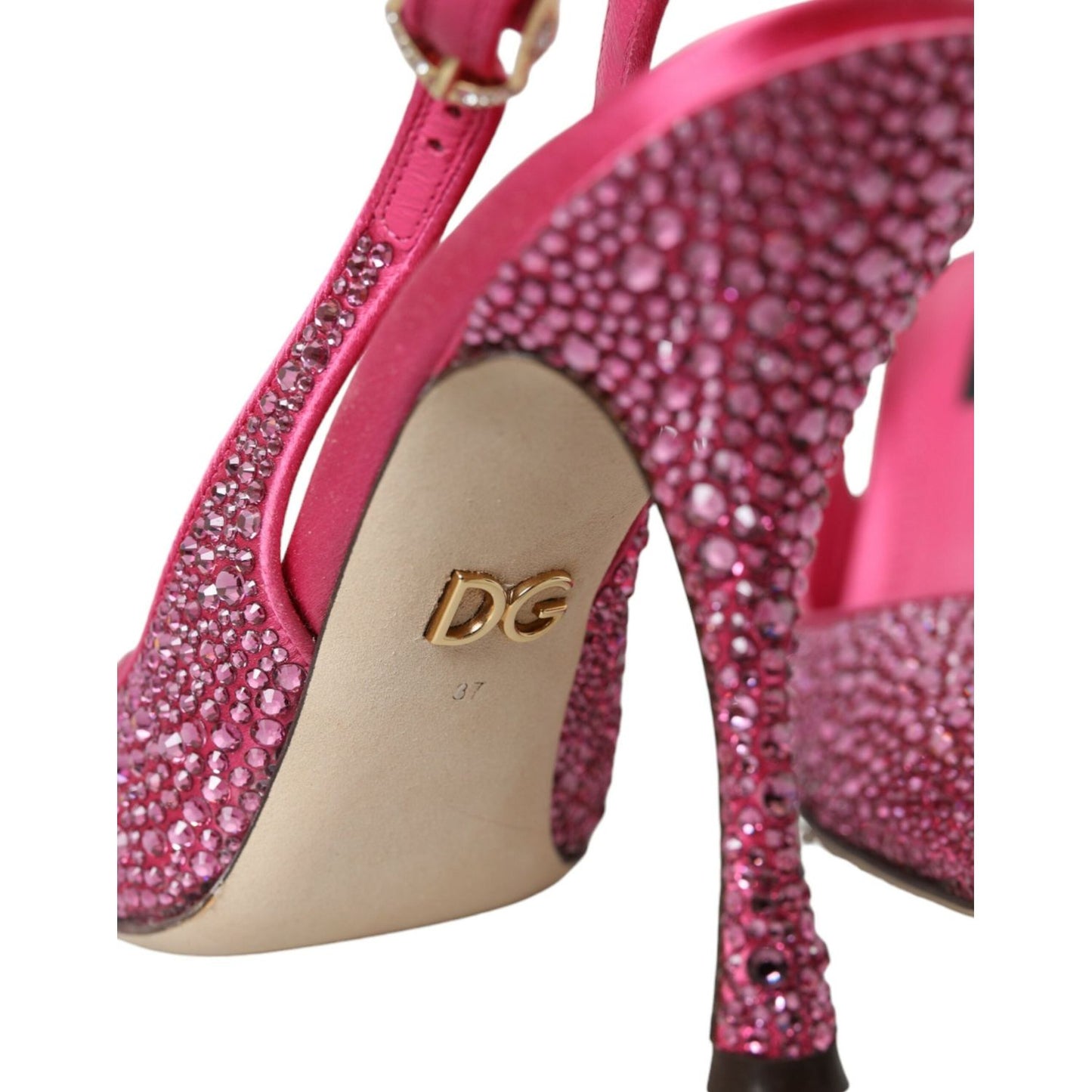 Dolce & Gabbana Pink Slingbacks Crystal Pumps Shoes Dolce & Gabbana