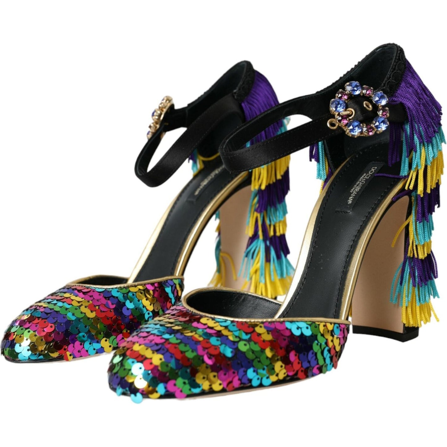 Dolce & Gabbana Multicolor Sequin Crystal Mary Jane Shoes Dolce & Gabbana