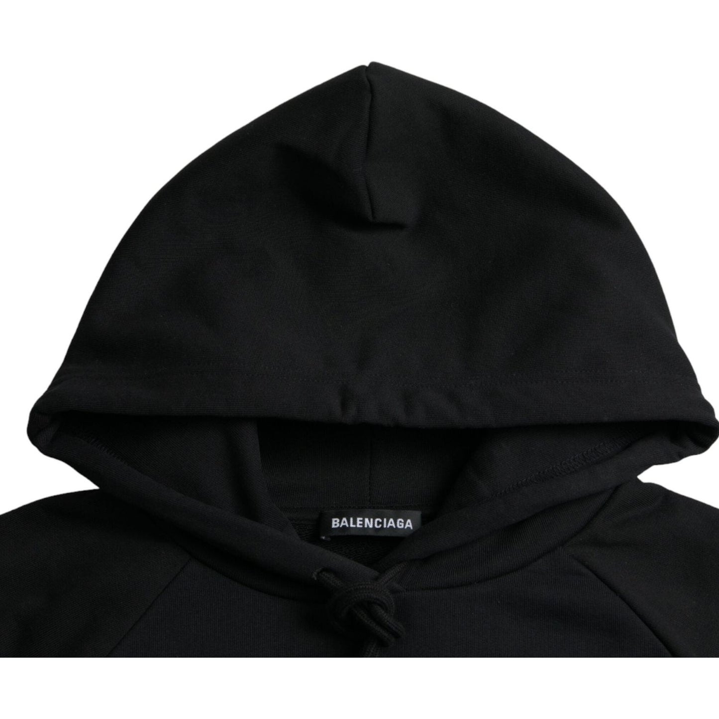 Balenciaga Black Cotton Logo Hooded Pullover Sweatshirt Sweater Balenciaga