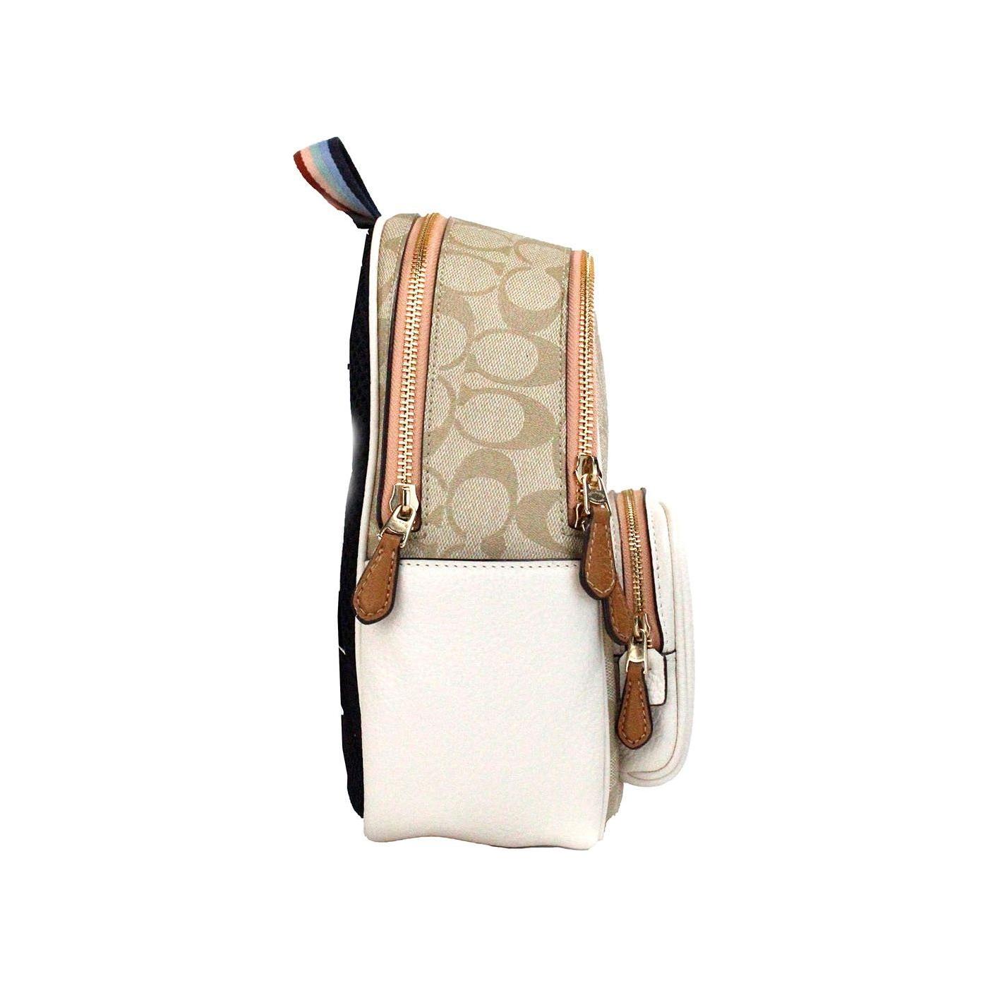 COACH Mini Court Signature Pear Motif Shoulder Backpack Bookbag Bag Chalk Taffy COACH