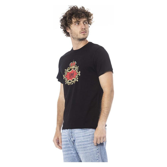 Cavalli Class Black Cotton Men T-Shirt Cavalli Class