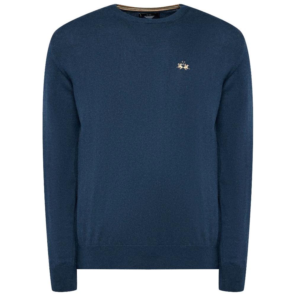 La Martina Light Blue Cotton Sweater La Martina