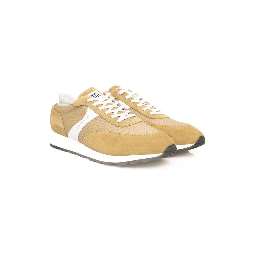 Cerruti 1881 Beige Calfskin Men Sneaker Cerruti 1881 Tan