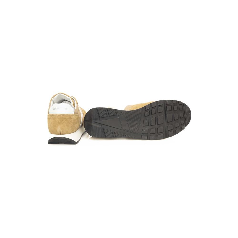 Cerruti 1881 Beige Calfskin Men Sneaker Cerruti 1881 Wheat