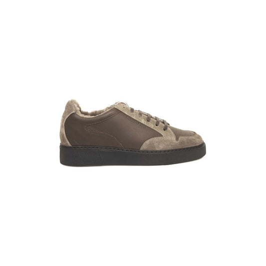 Cerruti 1881 Beige Leather Men Sneaker Cerruti 1881