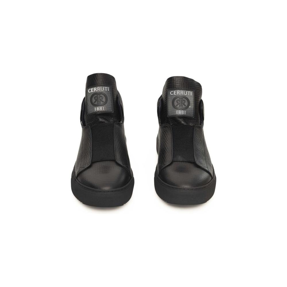 黑色 CALF 皮革运动鞋