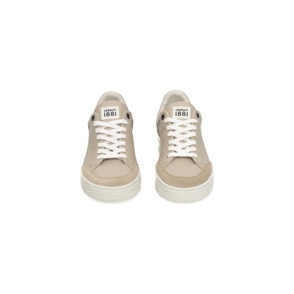 Cerruti 1881 Beige Leather Women Sneaker Cerruti 1881