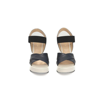 Cerruti 1881 Blue Calfskin Women Sandal