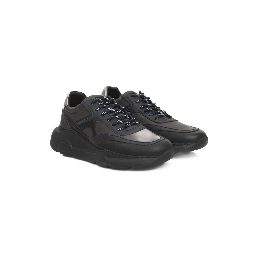 Cerruti 1881 Blue Leather Men's Sneaker Cerruti 1881 Dark Slate Gray