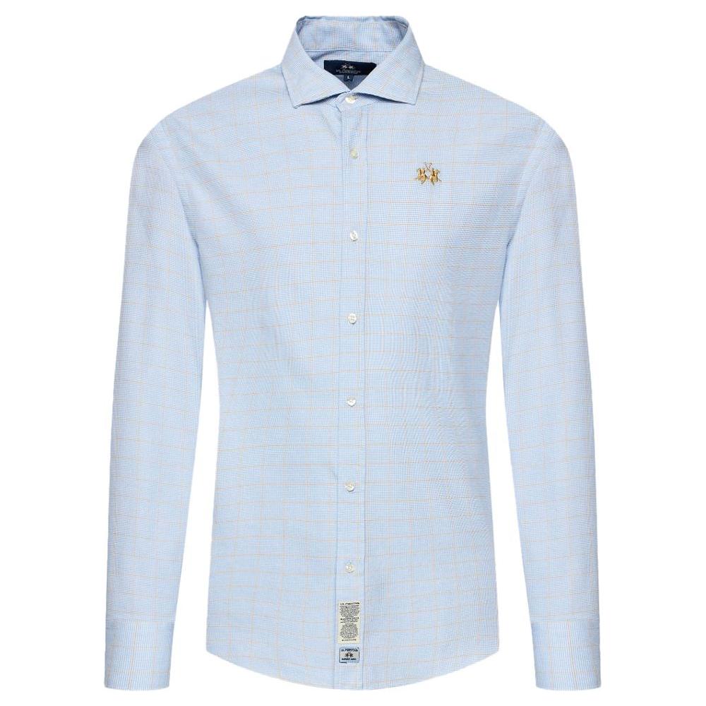 La Martina Light Blue Cotton Shirt La Martina