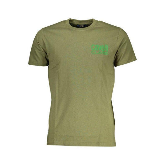 Cavalli Class Green Cotton T-Shirt Cavalli Class