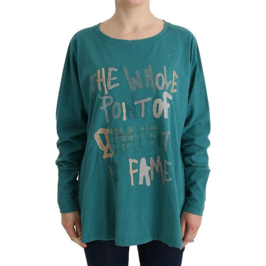 John Galliano Green Cotton Oversized Sweater John Galliano