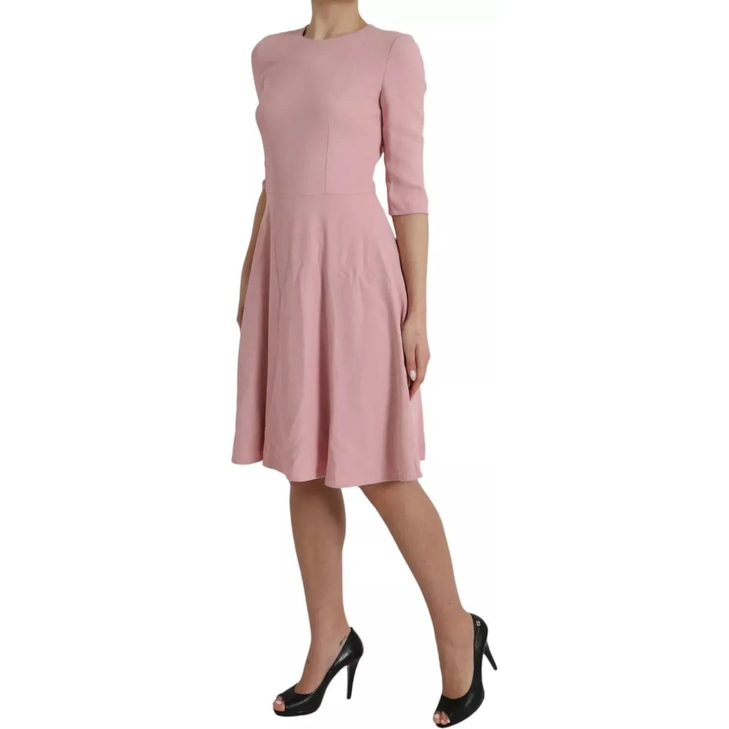 Dolce & Gabbana Pink A-line Flare Viscose Short Sleeves Dress Dolce & Gabbana