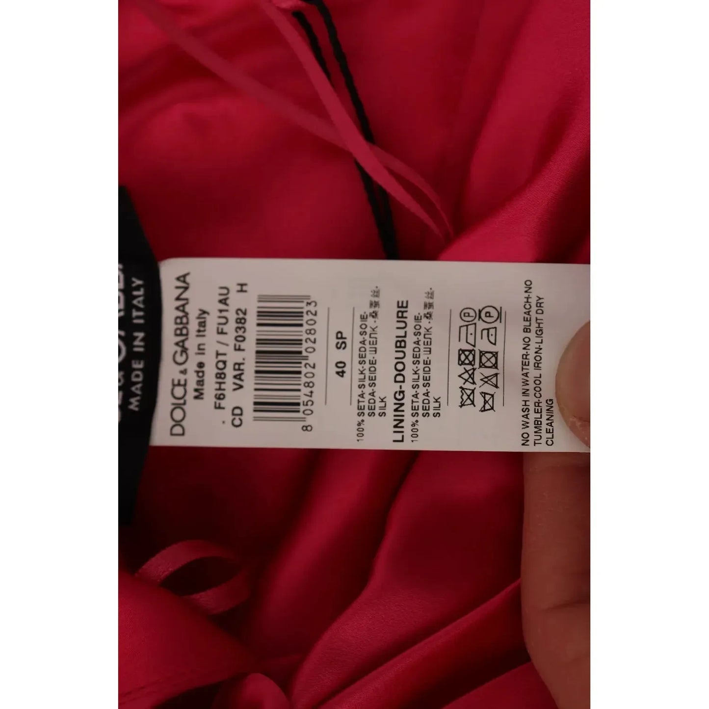 Dolce & Gabbana Silk Pink Fitted Cut One Shoulder Midi Dress Dolce & Gabbana Dark Red