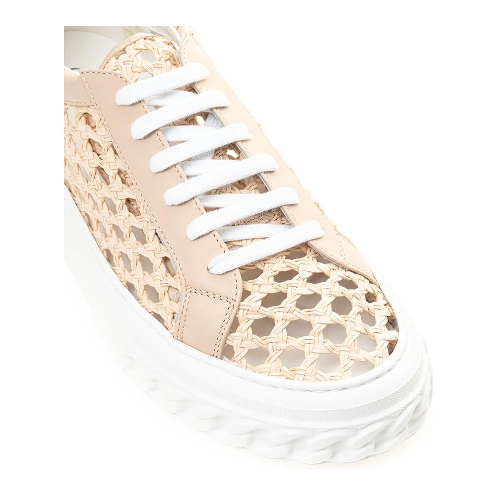 Casadei Chic Beige Leather Sneakers Casadei