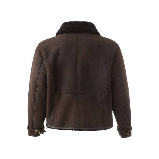 Lardini Elegant Montone Leather Brown Jacket Lardini