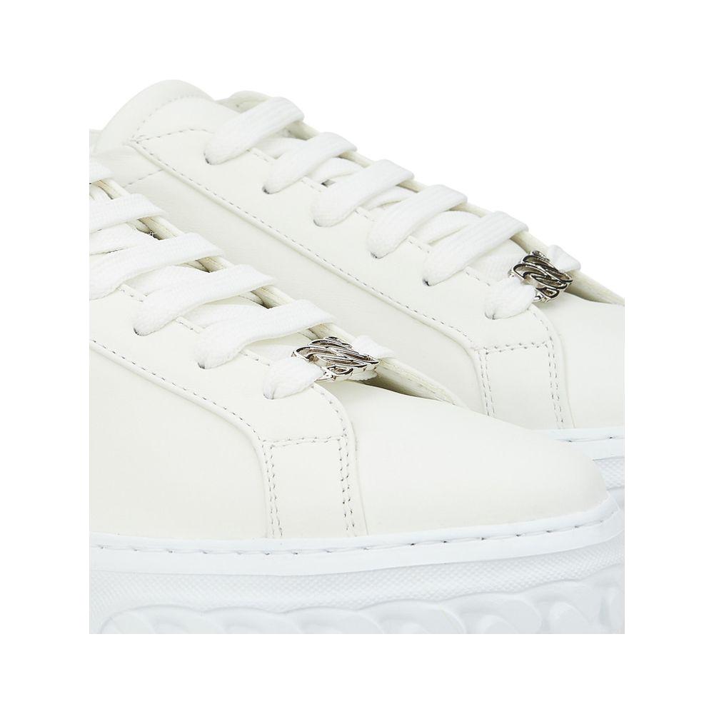 Casadei Sleek White Leather Sneakers Casadei