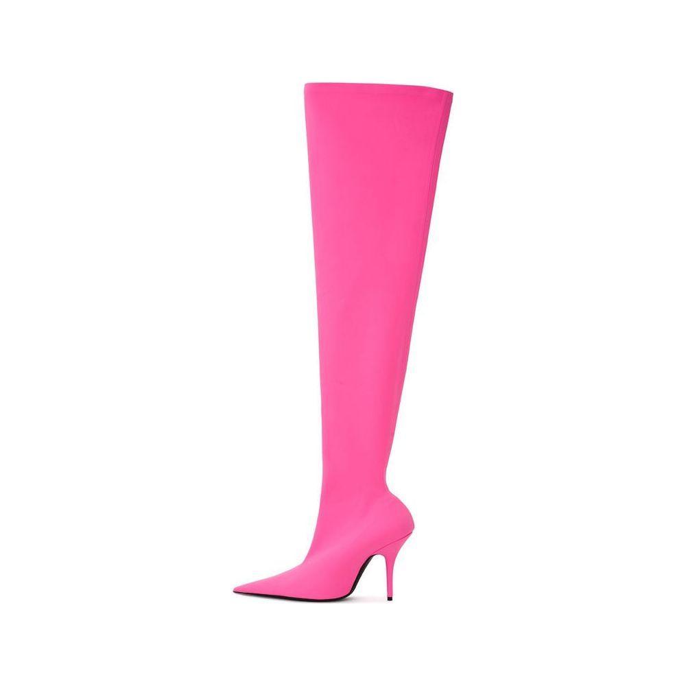 Balenciaga Elegant Pink Polyester Ankle Boots Balenciaga