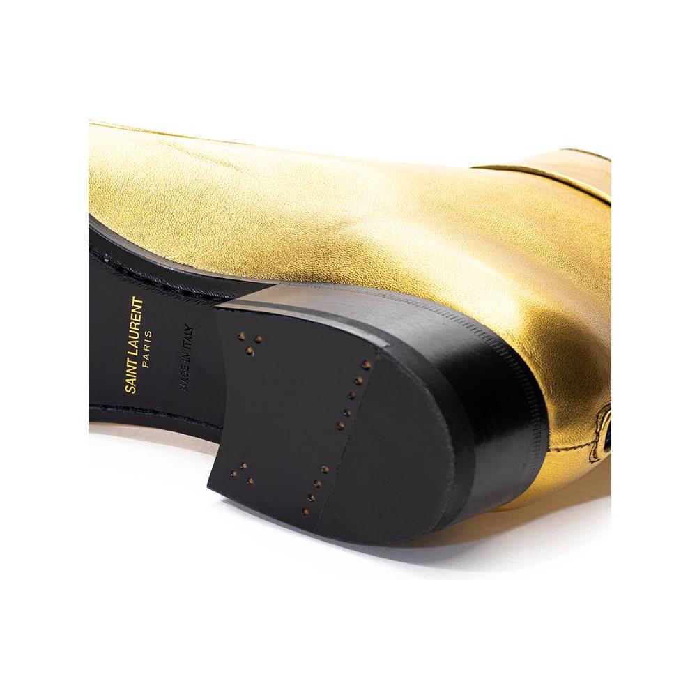 Saint Laurent Gold Leather Boot Saint Laurent